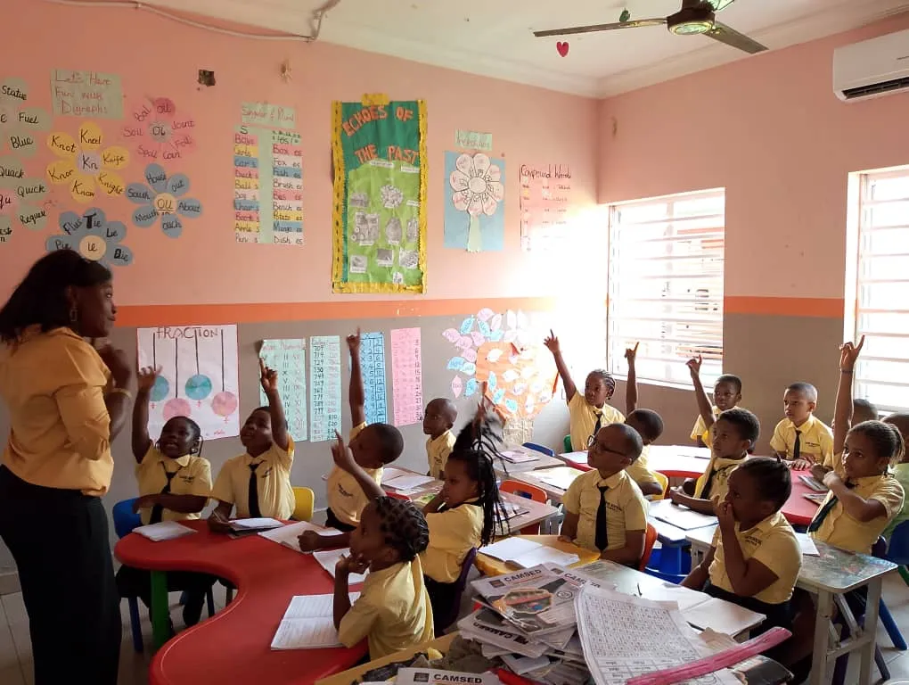 Pupils learning together at Camsed Montessori School