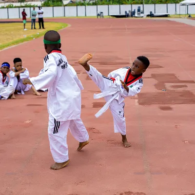 Taekwondo demonstration on Sports Day